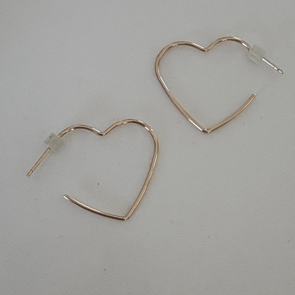 Gold Heart Hoop Earrings